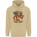 Bigfoot Hide and Seekmas Funny Christmas Mens 80% Cotton Hoodie Sand