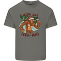 Bigfoot Hide and Seekmas Funny Christmas Mens Cotton T-Shirt Tee Top Charcoal