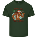 Bigfoot Hide and Seekmas Funny Christmas Mens Cotton T-Shirt Tee Top Forest Green