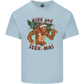 Bigfoot Hide and Seekmas Funny Christmas Mens Cotton T-Shirt Tee Top Light Blue