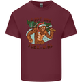 Bigfoot Hide and Seekmas Funny Christmas Mens Cotton T-Shirt Tee Top Maroon