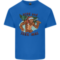 Bigfoot Hide and Seekmas Funny Christmas Mens Cotton T-Shirt Tee Top Royal Blue