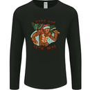 Bigfoot Hide and Seekmas Funny Christmas Mens Long Sleeve T-Shirt Black