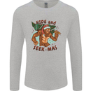 Bigfoot Hide and Seekmas Funny Christmas Mens Long Sleeve T-Shirt Sports Grey