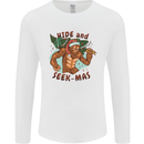 Bigfoot Hide and Seekmas Funny Christmas Mens Long Sleeve T-Shirt White