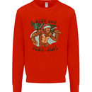 Bigfoot Hide and Seekmas Funny Christmas Mens Sweatshirt Jumper Bright Red