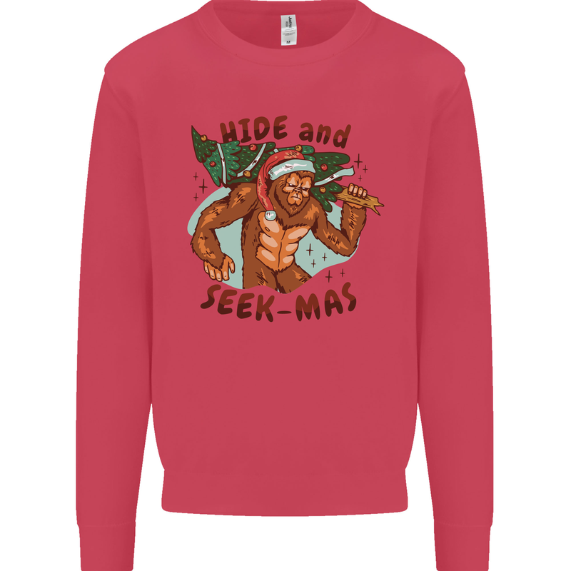 Bigfoot Hide and Seekmas Funny Christmas Mens Sweatshirt Jumper Heliconia