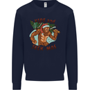 Bigfoot Hide and Seekmas Funny Christmas Mens Sweatshirt Jumper Navy Blue