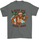Bigfoot Hide and Seekmas Funny Christmas Mens T-Shirt Cotton Gildan Charcoal