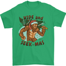 Bigfoot Hide and Seekmas Funny Christmas Mens T-Shirt Cotton Gildan Irish Green