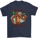 Bigfoot Hide and Seekmas Funny Christmas Mens T-Shirt Cotton Gildan Navy Blue