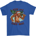 Bigfoot Hide and Seekmas Funny Christmas Mens T-Shirt Cotton Gildan Royal Blue