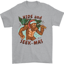 Bigfoot Hide and Seekmas Funny Christmas Mens T-Shirt Cotton Gildan Sports Grey