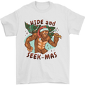 Bigfoot Hide and Seekmas Funny Christmas Mens T-Shirt Cotton Gildan White