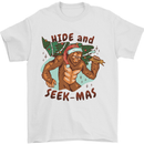 Bigfoot Hide and Seekmas Funny Christmas Mens T-Shirt Cotton Gildan White