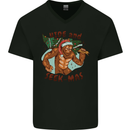 Bigfoot Hide and Seekmas Funny Christmas Mens V-Neck Cotton T-Shirt Black