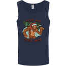 Bigfoot Hide and Seekmas Funny Christmas Mens Vest Tank Top Navy Blue