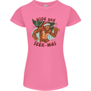 Bigfoot Hide and Seekmas Funny Christmas Womens Petite Cut T-Shirt Azalea
