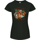 Bigfoot Hide and Seekmas Funny Christmas Womens Petite Cut T-Shirt Black