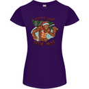 Bigfoot Hide and Seekmas Funny Christmas Womens Petite Cut T-Shirt Purple