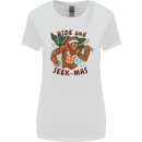 Bigfoot Hide and Seekmas Funny Christmas Womens Wider Cut T-Shirt White