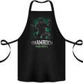 Bigfoot Shamrock n Roll Funny St Patricks Day Cotton Apron 100% Organic Black