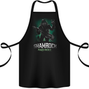 Bigfoot Shamrock n Roll Funny St Patricks Day Cotton Apron 100% Organic Black