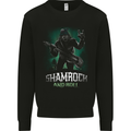 Bigfoot Shamrock n Roll Funny St Patricks Day Kids Sweatshirt Jumper Black