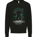 Bigfoot Shamrock n Roll Funny St Patricks Day Mens Sweatshirt Jumper Black