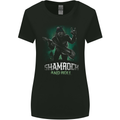 Bigfoot Shamrock n Roll Funny St Patricks Day Womens Wider Cut T-Shirt Black