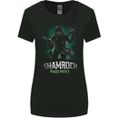 Bigfoot Shamrock n Roll Funny St Patricks Day Womens Wider Cut T-Shirt Black