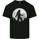 Bigfoot With a Moon Background Kids T-Shirt Childrens Black