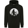 Bigfoot With a Moon Background Mens 80% Cotton Hoodie Black