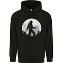 Bigfoot With a Moon Background Mens 80% Cotton Hoodie Black