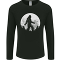 Bigfoot With a Moon Background Mens Long Sleeve T-Shirt Black