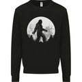 Bigfoot With a Moon Background Mens Sweatshirt Jumper Black