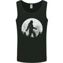 Bigfoot With a Moon Background Mens Vest Tank Top Black