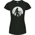 Bigfoot With a Moon Background Womens Petite Cut T-Shirt Black