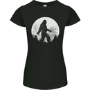 Bigfoot With a Moon Background Womens Petite Cut T-Shirt Black