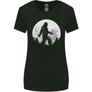 Bigfoot With a Moon Background Womens Wider Cut T-Shirt Black