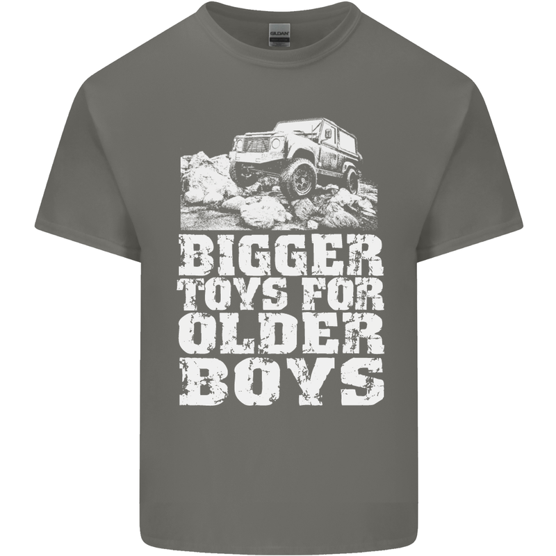 Bigger Toys Older Boys 4X4 Off Roading Mens Cotton T-Shirt Tee Top Charcoal