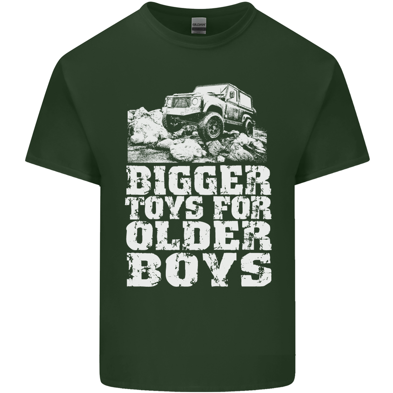 Bigger Toys Older Boys 4X4 Off Roading Mens Cotton T-Shirt Tee Top Forest Green