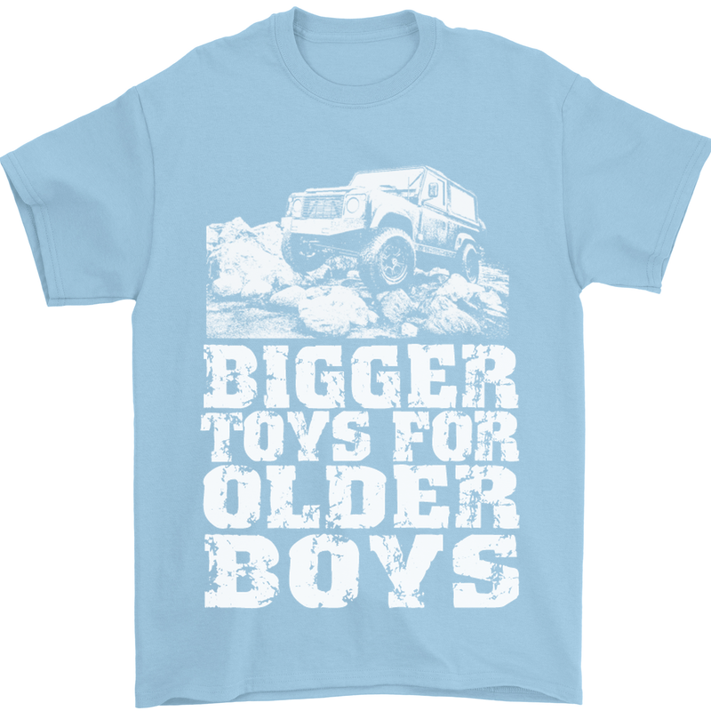 Bigger Toys Older Boys 4X4 Off Roading Mens T-Shirt Cotton Gildan Light Blue
