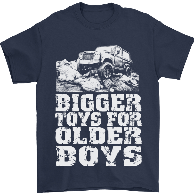 Bigger Toys Older Boys 4X4 Off Roading Mens T-Shirt Cotton Gildan Navy Blue