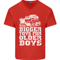 Bigger Toys Older Boys 4X4 Off Roading Mens V-Neck Cotton T-Shirt Red