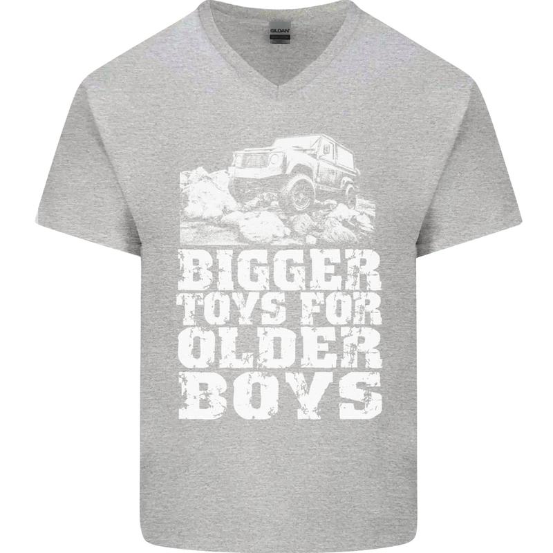 Bigger Toys Older Boys 4X4 Off Roading Mens V-Neck Cotton T-Shirt Sports Grey