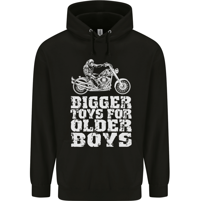 Bigger Toys Older Boys Motorbike Biker Mens 80% Cotton Hoodie Black