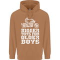 Bigger Toys Older Boys Motorbike Biker Mens 80% Cotton Hoodie Caramel Latte