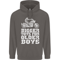 Bigger Toys Older Boys Motorbike Biker Mens 80% Cotton Hoodie Charcoal