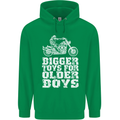 Bigger Toys Older Boys Motorbike Biker Mens 80% Cotton Hoodie Irish Green